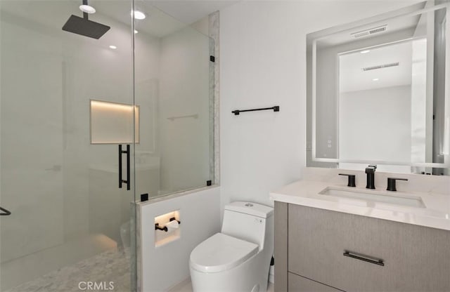 31 N Vista De Catalina, Laguna Beach, CA 92651 - bathroom with a shower stall, vanity, and toilet