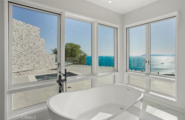 31 N Vista De Catalina, Laguna Beach, CA 92651 - full bathroom with a soaking tub and a water view