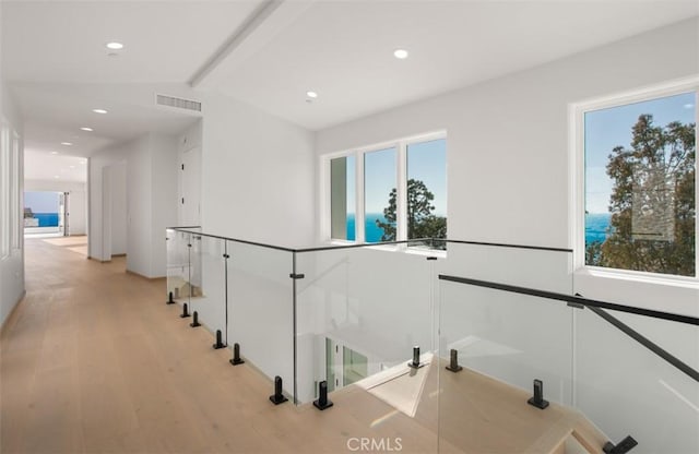 31 N Vista De Catalina, Laguna Beach, CA 92651 - corridor with light wood-style flooring, an upstairs landing, and recessed lighting