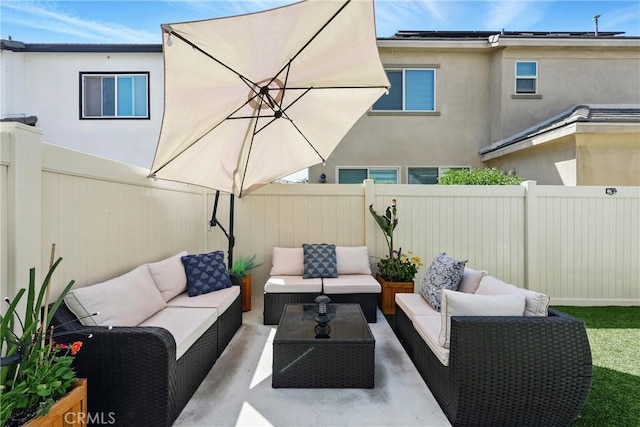 1782 Park Place Ln, Riverside, CA 92501 - fenced backyard featuring outdoor lounge area and a patio area