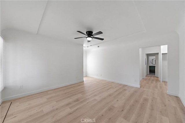 407 W 107th St, Los Angeles, CA 90003 - unfurnished room with ceiling fan, light wood-type flooring, and baseboards