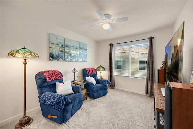 1095 W Buttercup Ln, Rialto, CA 92376 - sitting room with carpet, a ceiling fan, and baseboards