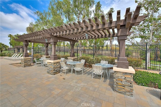 12415 Brianwood Dr, Riverside, CA 92503 - view of patio / terrace with outdoor dining area and a pergola