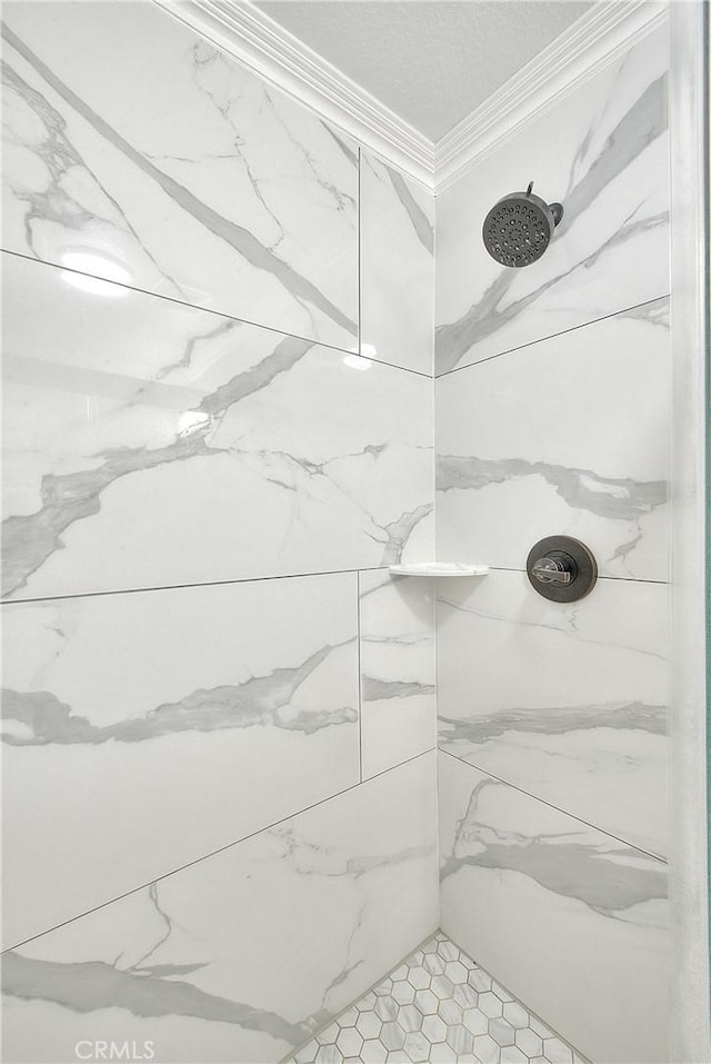 12415 Brianwood Dr, Riverside, CA 92503 - full bathroom with ornamental molding and a marble finish shower