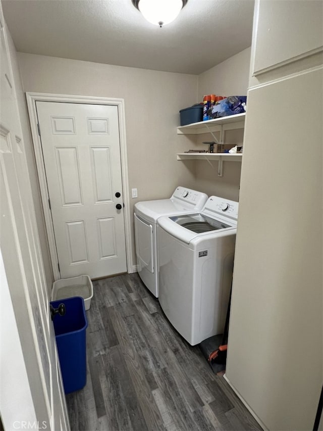 108 Limestone Rd, Claremont, CA 91711 - washroom with separate washer and dryer and dark wood finished floors