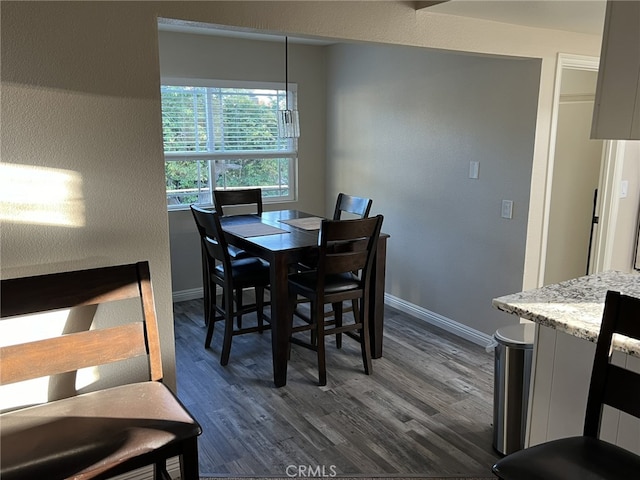 108 Limestone Rd, Claremont, CA 91711 - dining space featuring baseboards and dark wood-style flooring