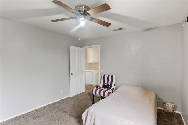 4950 N Treanor Ave, Covina, CA 91724 - carpeted bedroom featuring baseboards and a ceiling fan