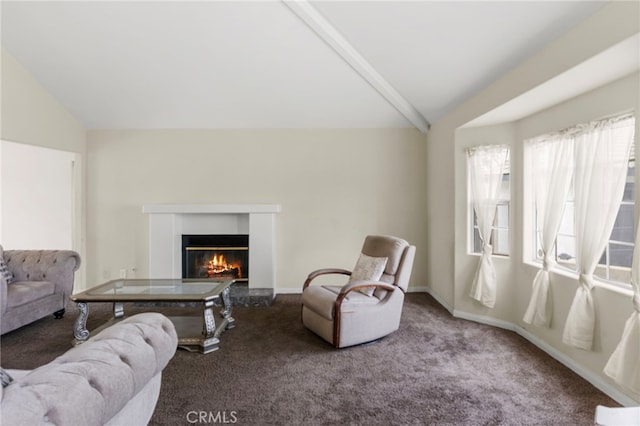 4950 N Treanor Ave, Covina, CA 91724 - living room with vaulted ceiling, carpet, and a glass covered fireplace
