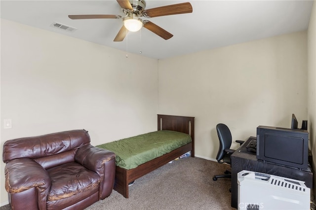 4950 N Treanor Ave, Covina, CA 91724 - bedroom with carpet floors, a desk, baseboards, and ceiling fan