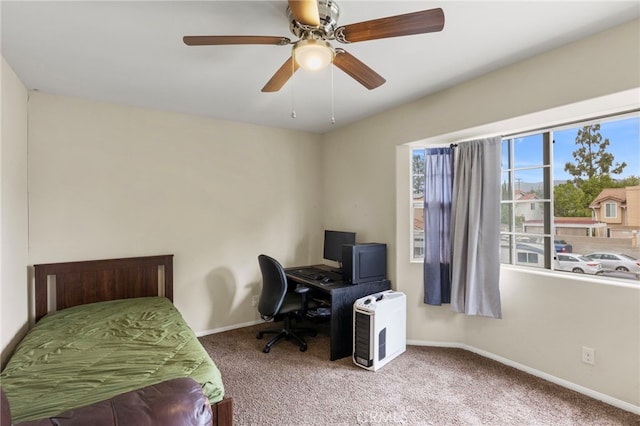 4950 N Treanor Ave, Covina, CA 91724 - bedroom with carpet flooring, baseboards, and ceiling fan