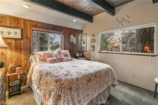 1213 Jungfrau Dr, Crestline, CA 92325 - carpeted bedroom featuring wooden walls