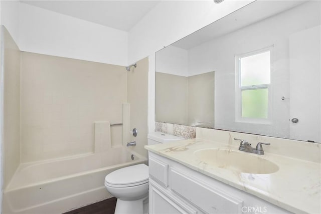 12828 Ramona Blvd Unit 54, Baldwin Park, CA 91706 - bathroom featuring vanity, toilet,  shower combination, and wood finished floors