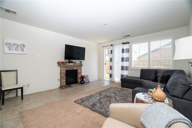 15345 Chive Ln, Fontana, CA 92336 - living area featuring a fireplace