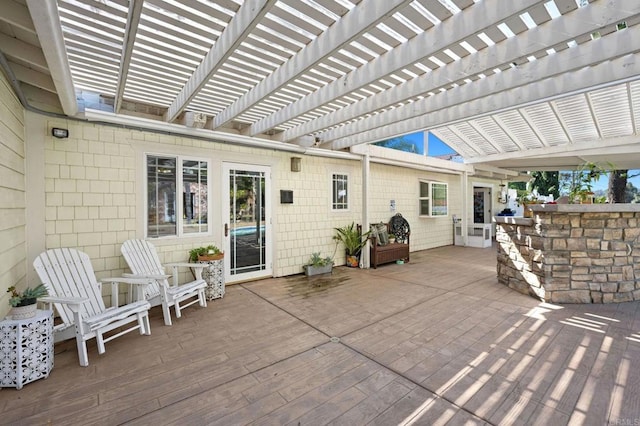 2042 Pheasant Run, Fallbrook, CA 92028 - view of patio / terrace featuring a pergola and a deck