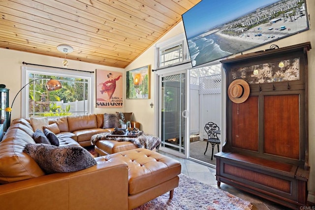 2042 Pheasant Run, Fallbrook, CA 92028 - living area featuring wood ceiling, vaulted ceiling, and plenty of natural light