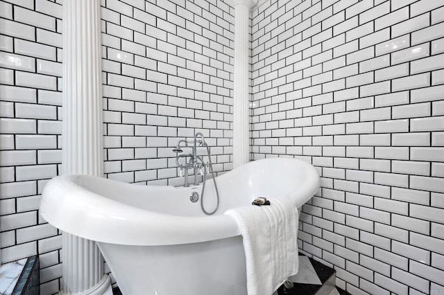 2042 Pheasant Run, Fallbrook, CA 92028 - bathroom with tile walls and a freestanding bath