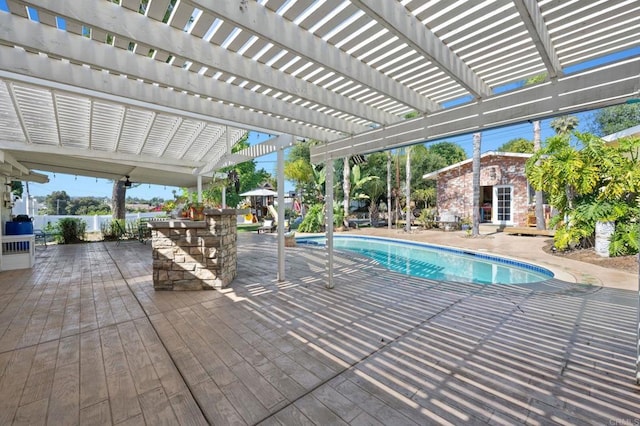 2042 Pheasant Run, Fallbrook, CA 92028 - swimming pool with a patio, a pergola, and an outdoor structure