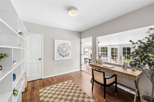 4146 Michael Ave, Los Angeles, CA 90066 - home office with wood finished floors, baseboards, and french doors