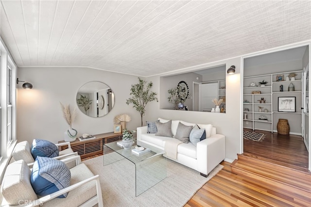4146 Michael Ave, Los Angeles, CA 90066 - living area with wood finished floors, wooden ceiling, and vaulted ceiling