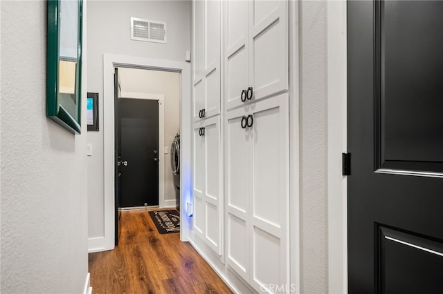 7256 Plumrose St, Fontana, CA 92336 - corridor with dark wood-style floors and baseboards