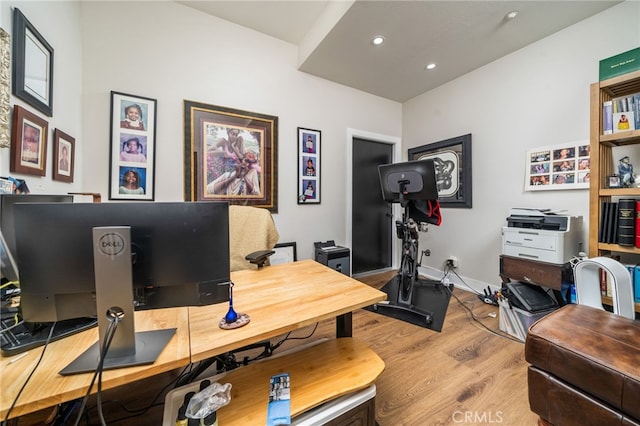 7256 Plumrose St, Fontana, CA 92336 - office area with wood finished floors and recessed lighting