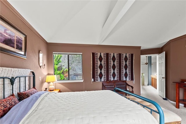 1555 Cordova Dr, San Luis Obispo, CA 93405 - bedroom with carpet floors, vaulted ceiling, and ensuite bathroom