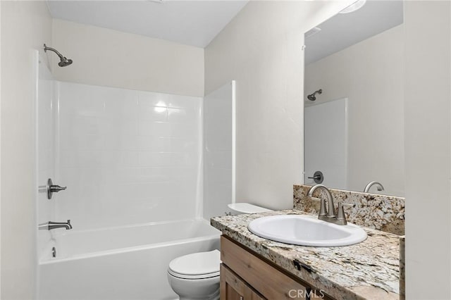 5821 Copeland Rd, Paradise, CA 95969 - bathroom with toilet, vanity, and shower / tub combination