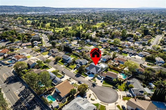 5275 Lynridge Dr, Yorba Linda, CA 92886 - aerial view of property and surrounding area with nearby suburban area