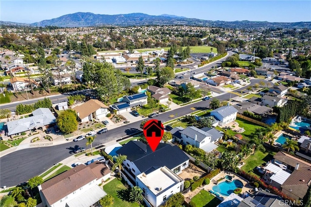 5275 Lynridge Dr, Yorba Linda, CA 92886 - aerial view of property's location featuring nearby suburban area and mountains