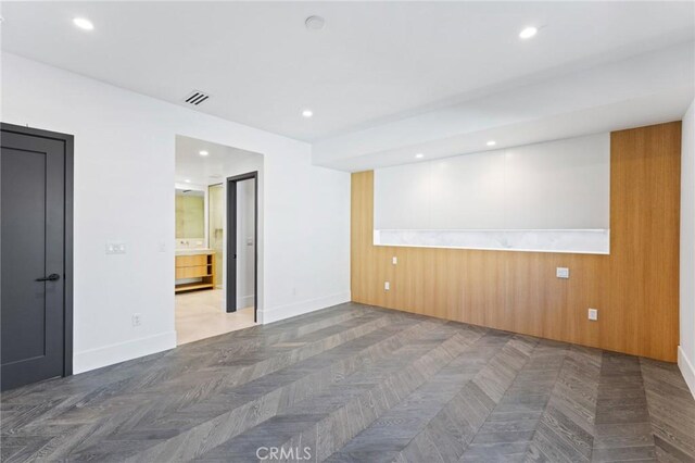 5275 Lynridge Dr, Yorba Linda, CA 92886 - unfurnished room with recessed lighting, baseboards, and wooden walls