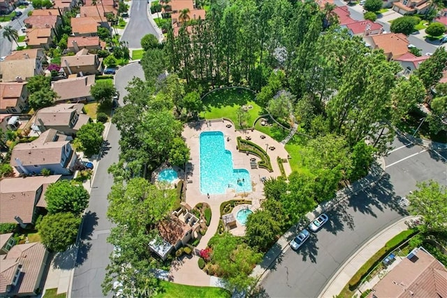 10226 Northridge Dr, Rancho Cucamonga, CA 91737 - aerial view of property and surrounding area featuring a pool and nearby suburban area