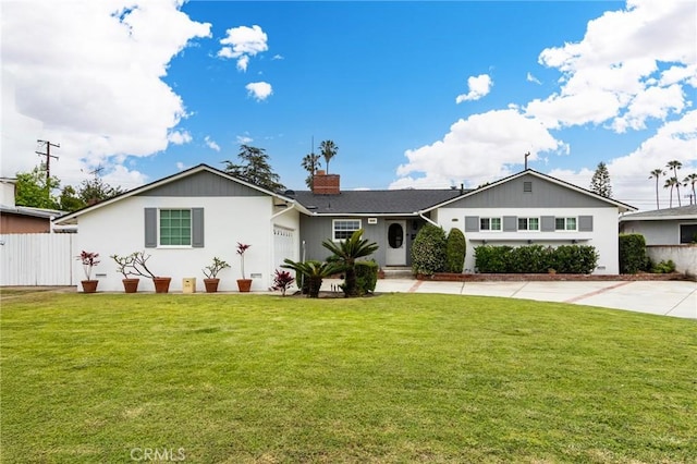 12438 Lambert Cir, Garden Grove, CA 92841 - ranch-style house featuring a chimney, a garage, and driveway
