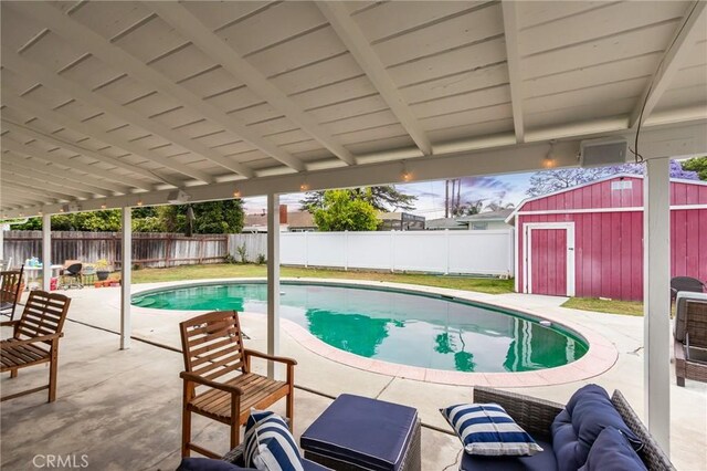 12438 Lambert Cir, Garden Grove, CA 92841 - view of swimming pool with a fenced backyard and a patio