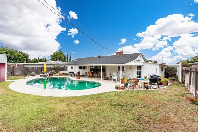 12438 Lambert Cir, Garden Grove, CA 92841 - rear view of property with a patio and a chimney