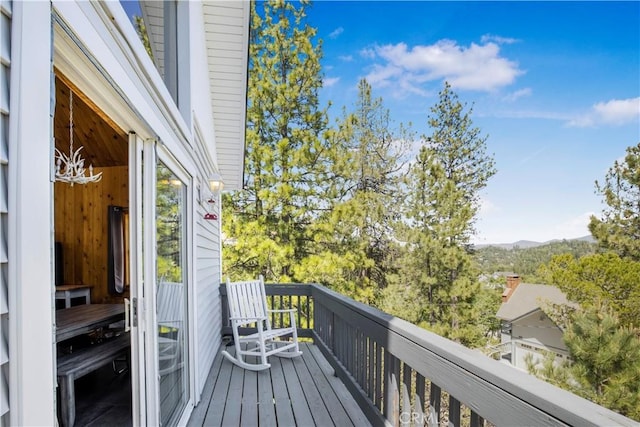 26503 Amador Ln, Lake Arrowhead, CA 92352 - wooden deck with a mountain view