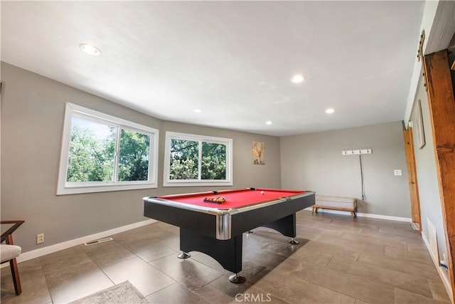 26503 Amador Ln, Lake Arrowhead, CA 92352 - game room featuring recessed lighting, baseboards, and pool table