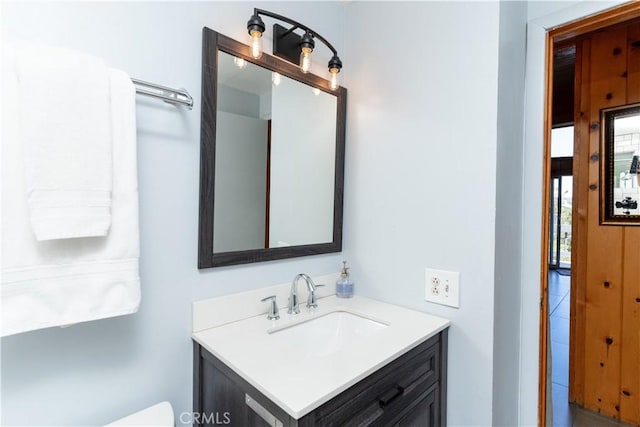 26503 Amador Ln, Lake Arrowhead, CA 92352 - bathroom with vanity and toilet