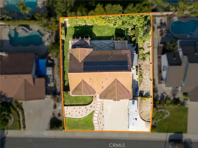 6752 Laurelbrook Dr, Riverside, CA 92506 - aerial view of property's location featuring property parcel outlined