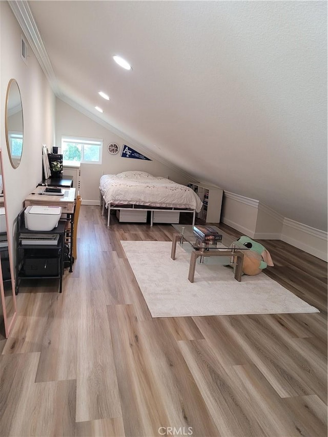 6678 Wrangler Rd, Chino Hills, CA 91709 - bedroom featuring lofted ceiling and wood finished floors