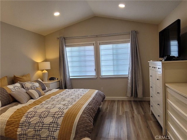 6678 Wrangler Rd, Chino Hills, CA 91709 - bedroom with light wood-type flooring, vaulted ceiling, and recessed lighting