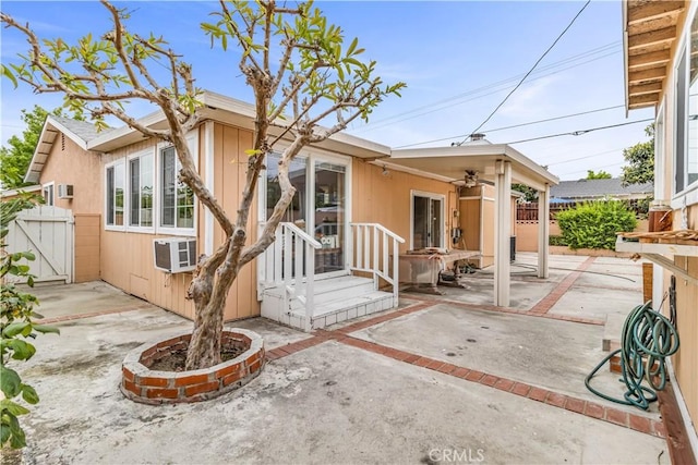 15112 Alderpoint Dr, La Mirada, CA 90638 - back of house featuring a gate, a patio, cooling unit, and a ceiling fan