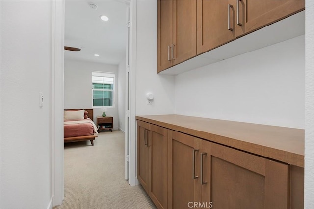 1146 E Cove Pl, Encinitas, CA 92024 - hall featuring light carpet and recessed lighting