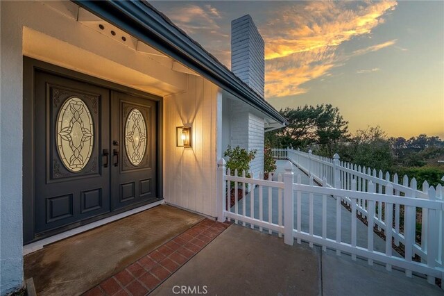 29461 Via Valverde, Laguna Niguel, CA 92677 - view of exterior entry with a chimney