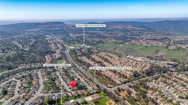 29461 Via Valverde, Laguna Niguel, CA 92677 - aerial view of property's location featuring mountains