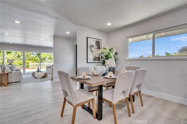 29461 Via Valverde, Laguna Niguel, CA 92677 - dining area with plenty of natural light, light wood-type flooring, recessed lighting, and baseboards