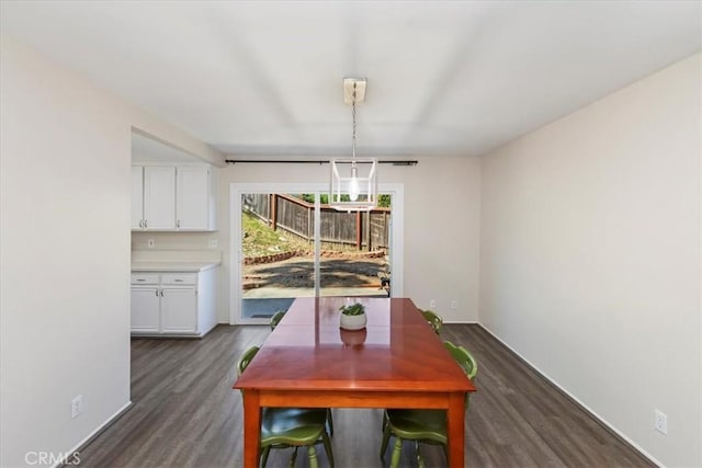1326 Rosehill Dr, Riverside, CA 92507 - dining room featuring dark wood-style flooring and baseboards