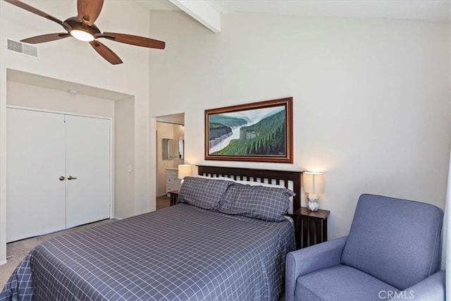 1326 Rosehill Dr, Riverside, CA 92507 - carpeted bedroom featuring a ceiling fan and a closet