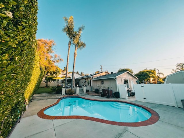 8635 La Butte Ln, Santee, CA 92071 - view of swimming pool with a patio area and a gate