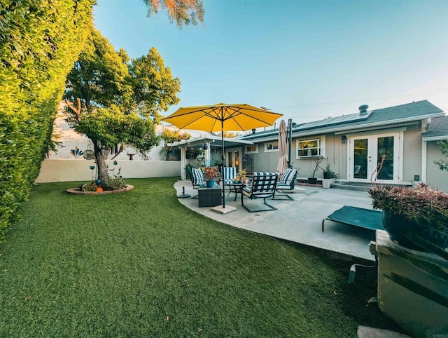 8635 La Butte Ln, Santee, CA 92071 - rear view of property with french doors, a patio area, and stucco siding