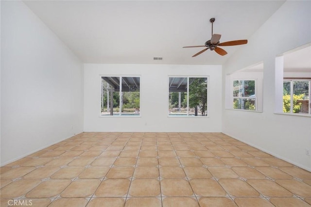 24563 Calle Perla, Murrieta, CA 92562 - empty room featuring ceiling fan and vaulted ceiling